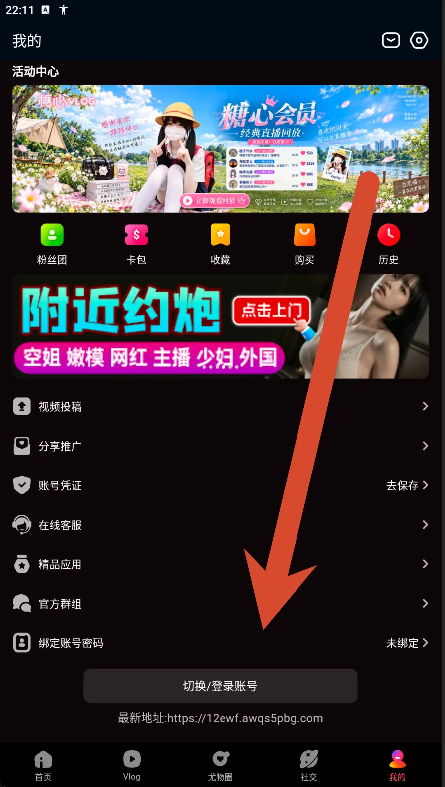 糖心Vlog设置与登录入口界面示例